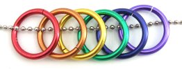 Rainbow Rings on Ball Chain Necklace