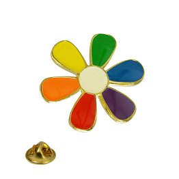 Rainbow Daisy Lapel Pin