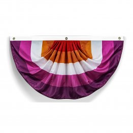 Lesbian Pride Pleated Bunting Flag w/Grommets