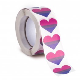 Roll of Bisexual Pride Heart Stickers (500 Stickers)