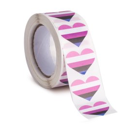 Roll of Genderfluid Pride Heart Stickers (500 Stickers)