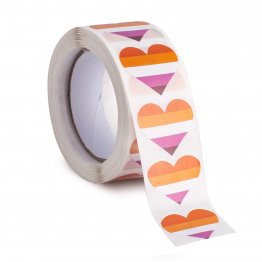 Roll of Lesbian Pride Heart Stickers (500 Stickers)