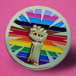 Inclusive Pride Resist Fist pin