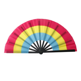Pansexual Pride Folding Hand Fan – 25" Wide