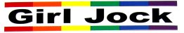 Girl Jock Rainbow Pride Bumper Sticker (8" x 1.5")