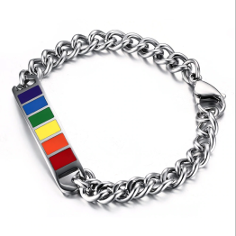 Stainless Steel Bracelet Rainbow Bar