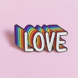 Retro Rainbow Love Lapel Pin