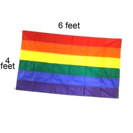 Gay Pride - 4" x 6" Foot Rainbow Sewn Nylon Flag