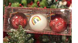 Rae Dunn - Set of 3 Christmas Ornaments - Love Is Love, Love Wins