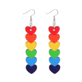 Classic Rainbow Heart Teardrop Earrings
