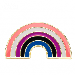 Genderfluid Rainbow Label Pin