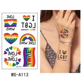 Rainbow Pride Temporary Tattoo Pack A113