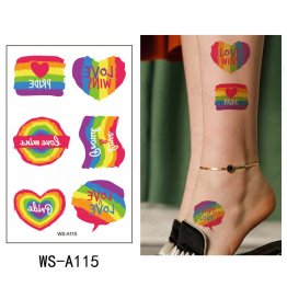 Rainbow Pride Temporary Tattoo Pack A115