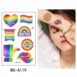 Rainbow Pride Temporary Tattoo Pack A119
