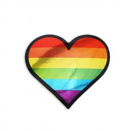 LGBT Rainbow Heart Metallic Sticker