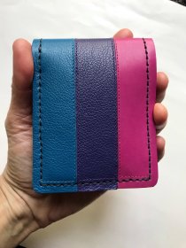 Handmade Bisexual Leather Bi-fold Wallet