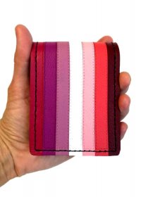 Handmade Lipstick Lesbian Pride Leather Bi-fold Wallet