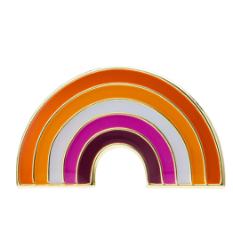 Lesbian Rainbow Label Pin