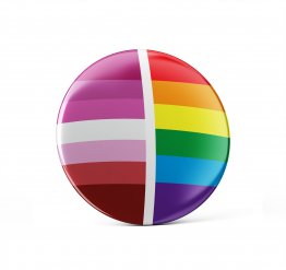 Lesbian pride pin button