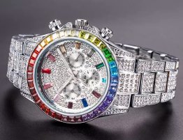 Silver Rainbow Pride Bling Watch – Sparkle with Pride