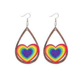 Cascading Rainbow Hearts Earrings