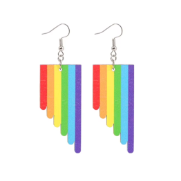 Rainbow Paint Drip Earrings