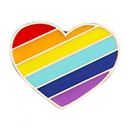 Retro Rainbow Heart Lapel Pin