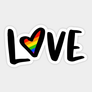 PrideOutlet LOVE Rainbow Heart 4" Inch Bumper Sticker