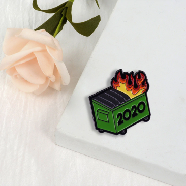 2020 Up In Flames Dumpster Fire Lapel Pin