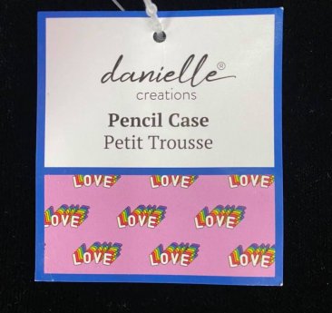 Pink Pencil Case with Rainbow "Love"