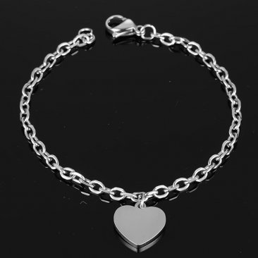 Stainless Steel Bracelet Chain Bracelet Dangling Heart Rainbow