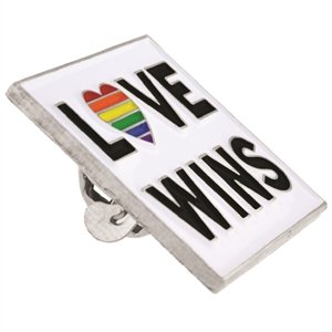 Love Wins w/ Rainbow Heart Lapel Pin