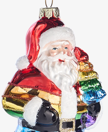 Holiday Lane Love Is Love Rainbow Santa Ornament