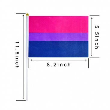 10pk Hand Bisexual Flags 8.5" by 5.5"