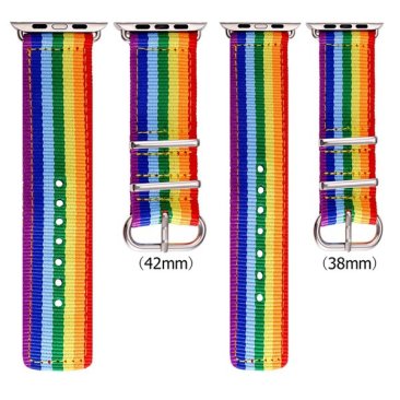 Apple Watch Band - LGBT Rainbow Design Nylon Fabric Replacement Band for Apple Watch 38mm/42mm