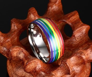 Stainless Steel Pride Rainbow Ring