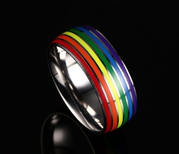 Stainless Steel Pride Rainbow Ring