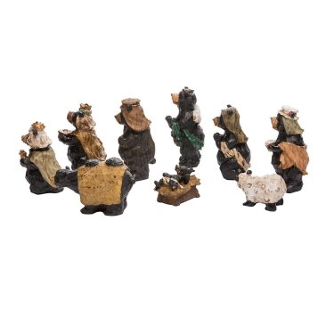 Kurt Adler Resin Nativity Bear, 4-Inch, Set of 9