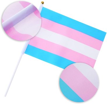 10pk Hand Transgender Flags 8.5" by 5.5"