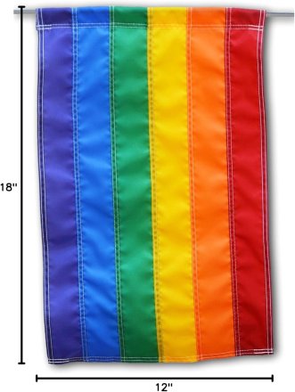 Gay Pride - 12" x 18" Foot Rainbow Garden Sewn Nylon Flag [ clone ]