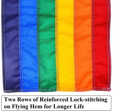 Gay Pride - 12" x 18" Foot Rainbow Garden Sewn Nylon Flag [ clone ]