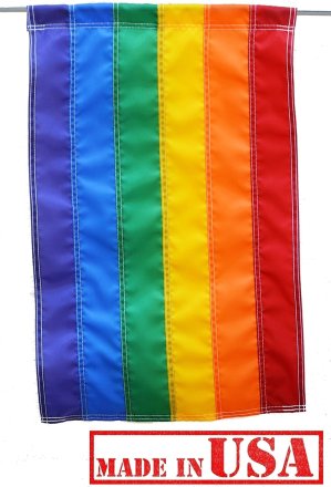 Gay Pride - 12" x 18" Foot Rainbow Garden Sewn Nylon Flag [ clone ]