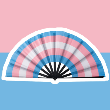 Transgender Pride Folding Hand Fan – 25" Wide