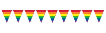 Gay Pride - Large 30ft Rainbow Flag Pennants Streamer