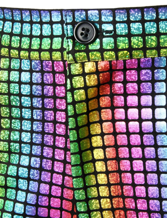 Rainbow Plaid Glitter Mens Pants