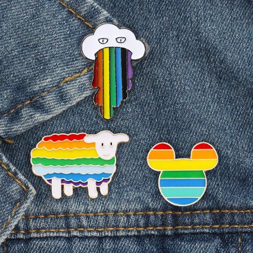 Rainbow Puking Rainbow Cloud Lapel Pin