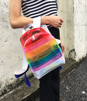 PrideOutlet Rainbow Transparent Rainbow Pride Backpack