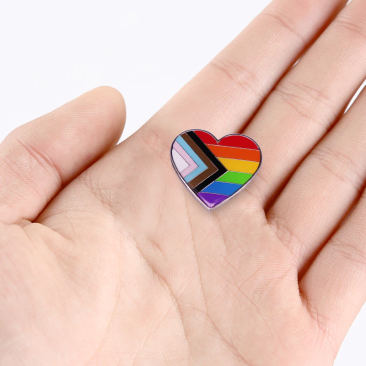 Progress Pride Heart Lapel Pin