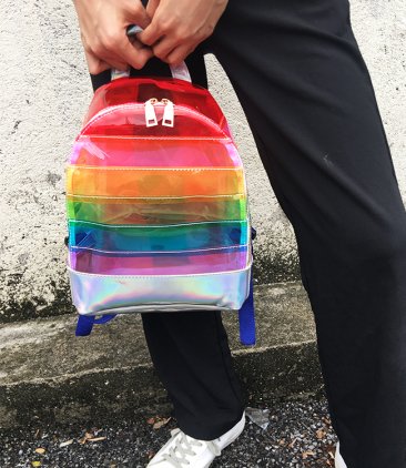 Transparent Rainbow Pride Backpack