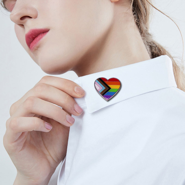 Progress Pride Heart Lapel Pin